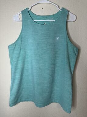 EUC Women’s Vineyard Vines Green Tank Top Large Back Cutout Athletic Sportswear